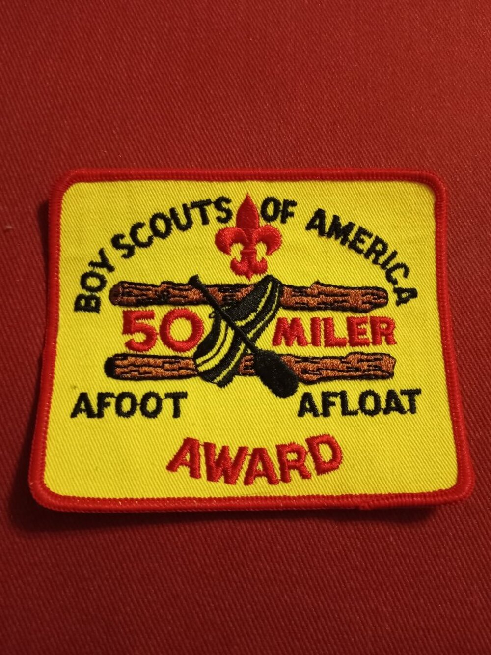 Embroidered Boy Scouts of America 50 Miler Award patch